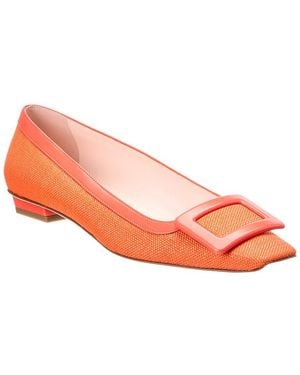 Roger Vivier Canvas & Leather Flat - Pink