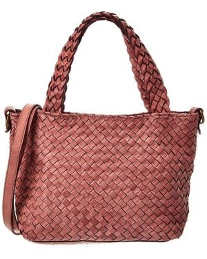 Isabella Rossetti Marie Hand Woven Leather Tote - Red