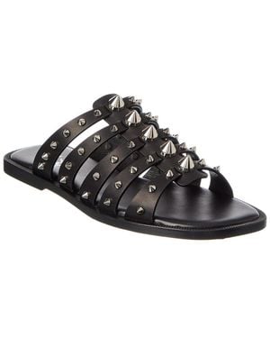 Christian Louboutin Charja Spike Leather Sandal - Black