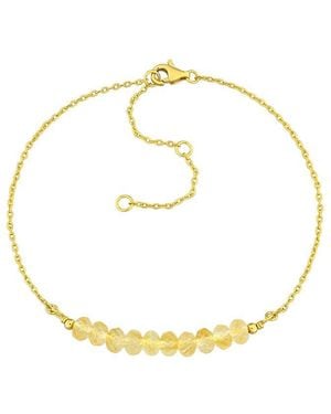 Rina Limor 0.92 Ct. Tw. Citrine Bead Bar Bracelet - Metallic