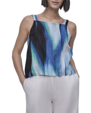 DKNY Printed Linen Top - Blue