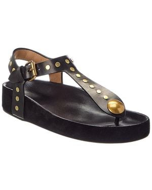 Isabel Marant Enoire Leather Sandal - Blue
