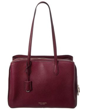 Kate Spade Hudson Pebbled Leather Large Work Tote - Purple