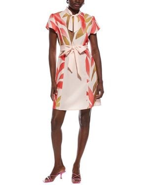 Nancy Yang Short Sleeves Shift Dress - Red