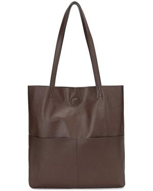 Tiffany & Fred Paris Everyday Pebble Leather Tote - Brown
