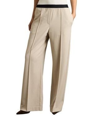 Reiss Lucia Wide Waistband Wide Leg Trouser - Natural