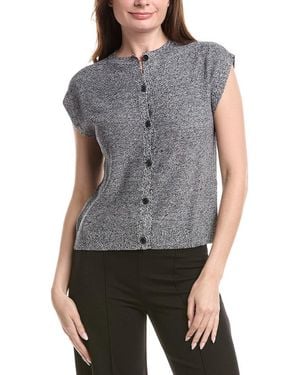 Eileen Fisher Petite Crewneck Linen-Blend Vest - Grey