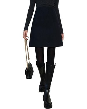 ONEBUYE Wool-Blend Skirt - Black