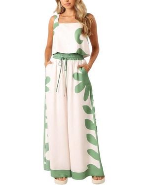 AMINA GLAM 2Pc Top & Pant Set - White