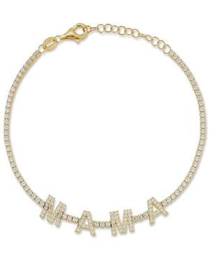 Sphera Milano 14K Over Cz Mama Tennis Bracelet - Metallic