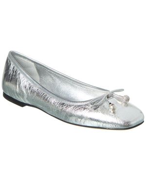 Jimmy Choo Elme Leather Flat - White
