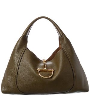 Gucci Softbit Maxi Leather Shoulder Bag - Green