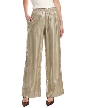 Brunello Cucinelli Metallic Pull-On Pant - Natural