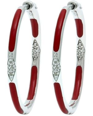 Diamond Select Cuts 0.06 Ct. Tw. Diamond Hoops - Red