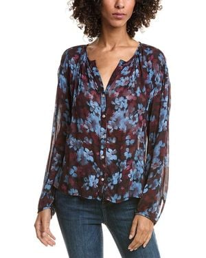 Bella Dahl Shirred Blouse - Blue