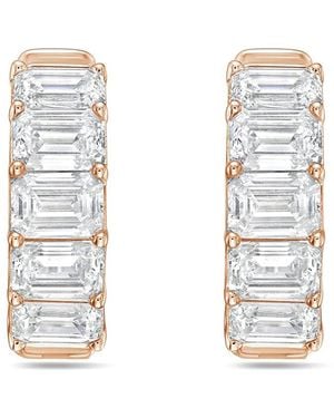 Diana M. Jewels Diana M. 14K Rose 3.00 Ct. Tw. Lab-Grown Diamond Huggie Earrings - White
