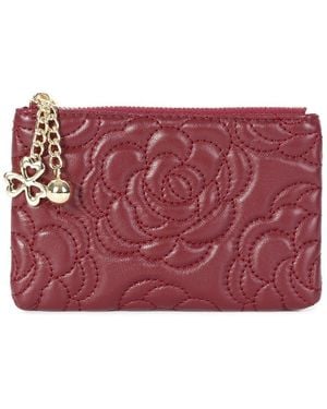 Tiffany & Fred Paris Quilted Leather Coin Purse - Purple