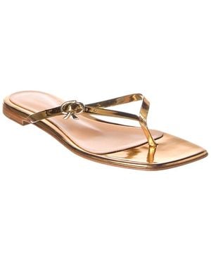 Gianvito Rossi Ribbon Thong Leather Sandal - White