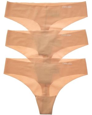 Calvin Klein 3Pk Invisibles Thong - Natural