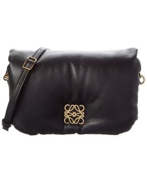 Loewe Goya Puffer Mini Leather Shoulder Bag - Black