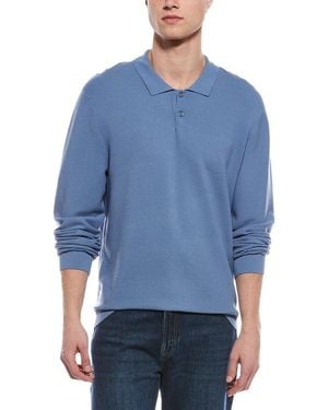 Magaschoni Novelty Knit Polo Jumper - Blue