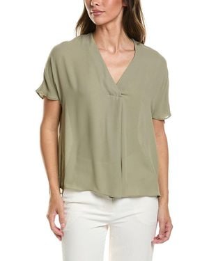 Tahari Elie By Elie Tahari V-Neck Woven Top - Green