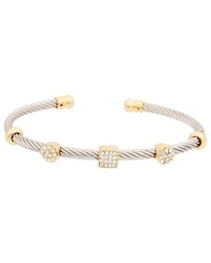 Juvell 18K Plated Cz Cuff - White