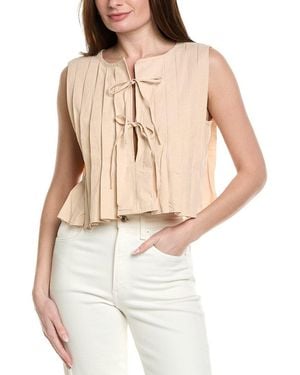 7021 Pleated Top - Natural