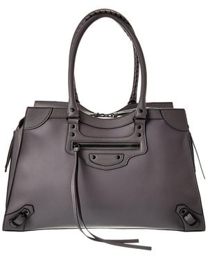 Balenciaga Neo Classic Large Leather Satchel - Grey