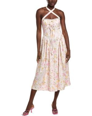 IPPONELLI Tie Shoulder Midi Dress - Natural