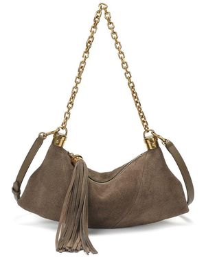 Tiffany & Fred Paris Suede Tassel Hobo Bag - Brown