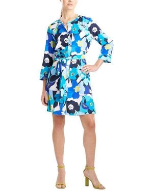 Natori Anemone Garden Shirtdress - Blue