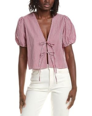REVERIEE Check Blouse - Red