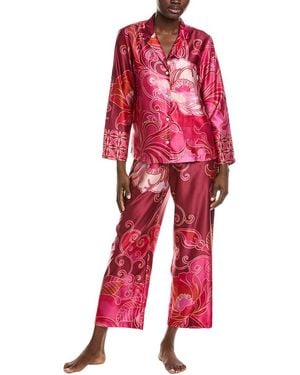 Natori 2Pc Top & Pant Pajama Set - Red