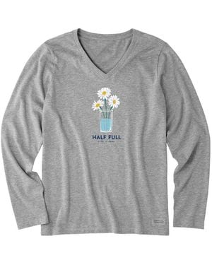 Life Is Good. Long Sleeve Crusher T-Shirt - Grey