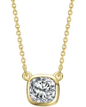 Genevive Jewelry Cz Solitaire Necklace - Metallic