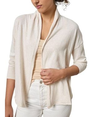 Lilla P Easy Open Linen-Blend Cardigan - White