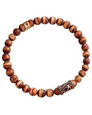 Karma and Luck Tibetan Agate Stretch Bracelet - Brown
