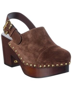 Chloé Jeannette Suede Wedge Clog - Brown