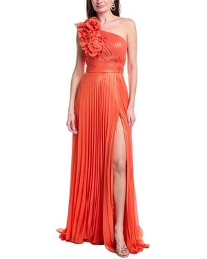 Jovani Pleated One-Shoulder Gown - Red