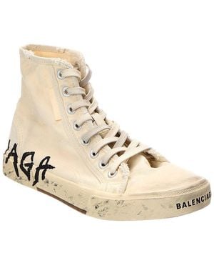 Balenciaga Paris High Top Canvas Trainer - Natural