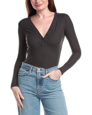 James Perse Jersey Henley Top - Black