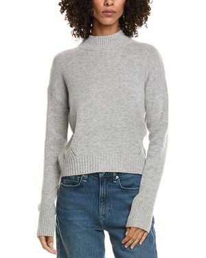 InCashmere Crop Mock Wool & Cashmere-Blend Jumper - Grey