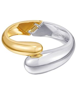 Liv Oliver 18k & Silver Plated Modern Cuff Bracelet - White