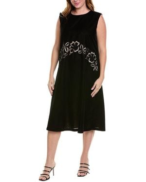 Marina Rinaldi Plus Danzante Midi Dress - Black