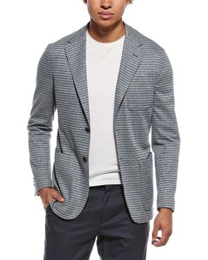 Canali Linen-Blend Blazer - Gray