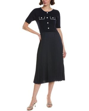 Nanette Lepore Pleated Midi Dress - Black