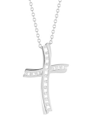 Reiss 14K 0.20 Ct. Tw. Diamond Cross Necklace - White