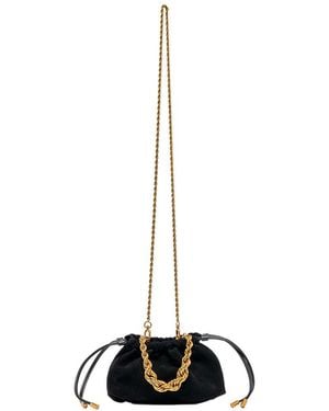 Dolce Vita Cleo Mini Suede Drawstring Bag - Black