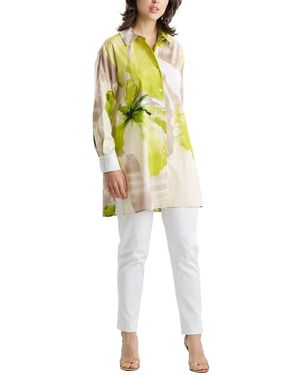 Natori Orchid Poplin Oversized Shirt - Yellow